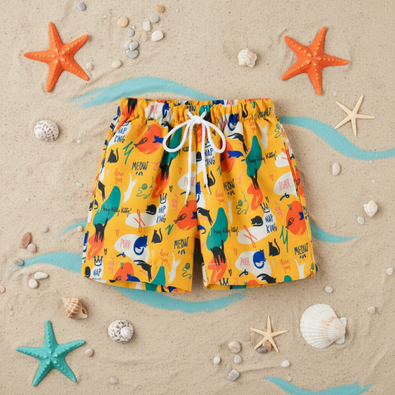 Beach Shorts – Lekkie i zabawne – tropikalne kąpielówki dla dzieci