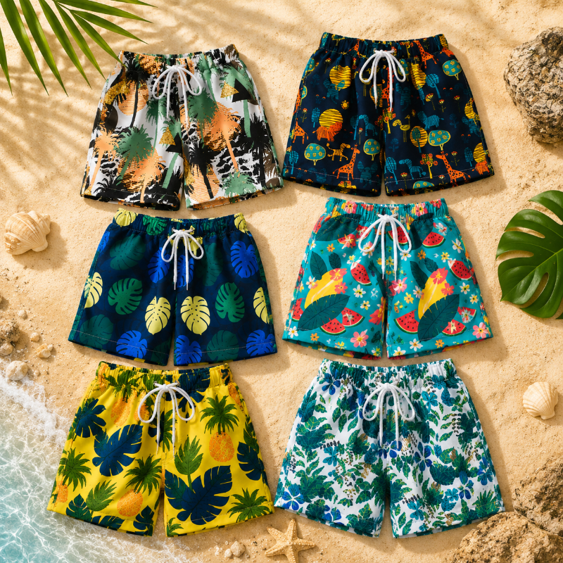 Beach Shorts – Lekkie i zabawne – tropikalne kąpielówki dla dzieci