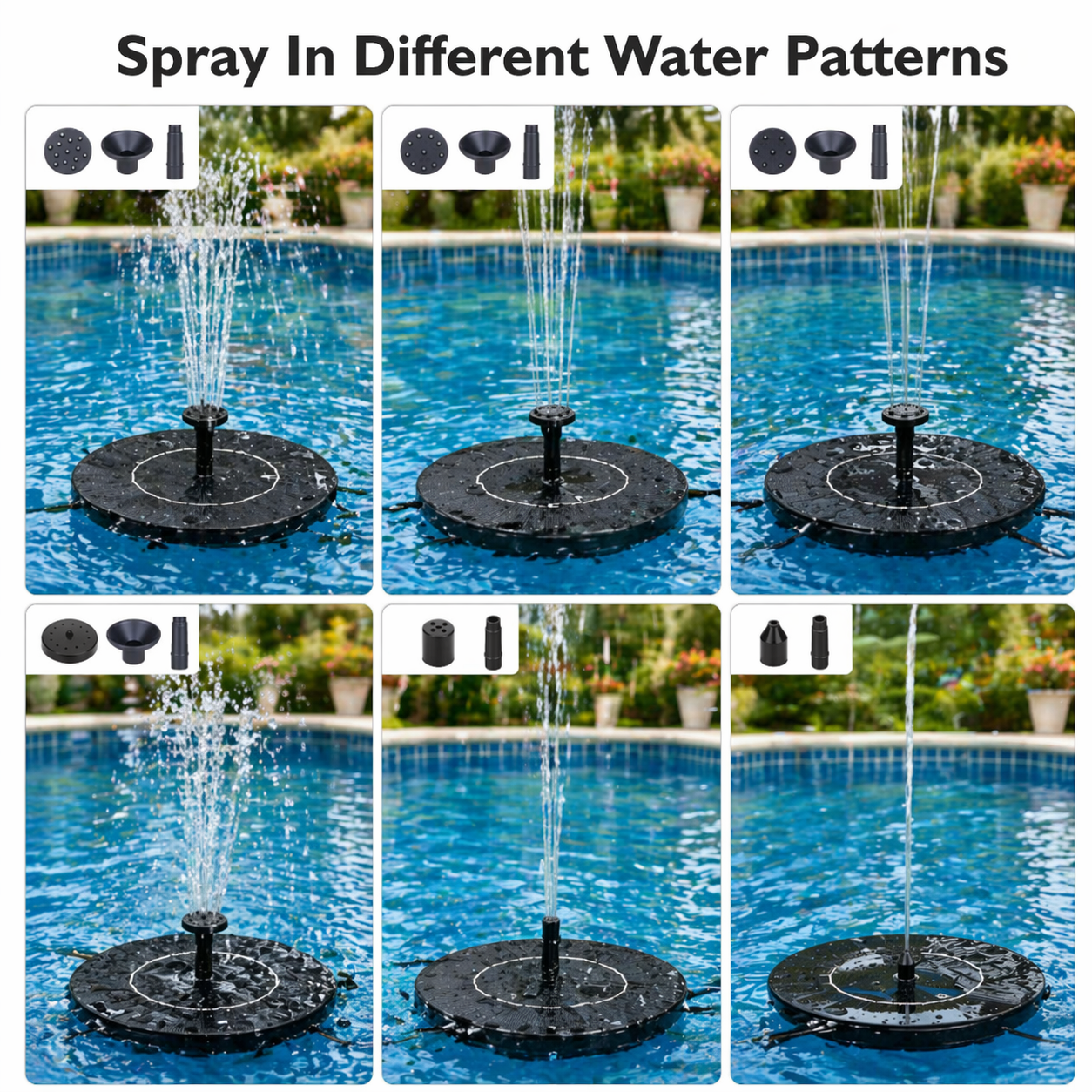 Solar LED Fountain Toy – Zabawne i interaktywne – fontanna z zabawkami wodnymi