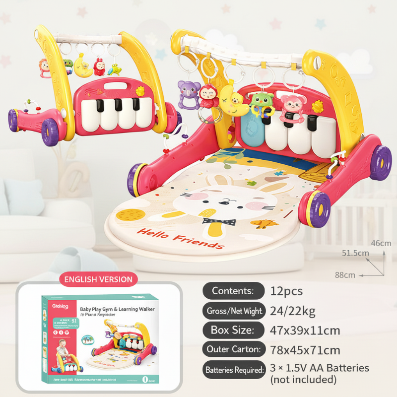Step & Play – interaktywny i bezpieczny – 3 w 1 chodzik i gimnastyka dla niemowląt