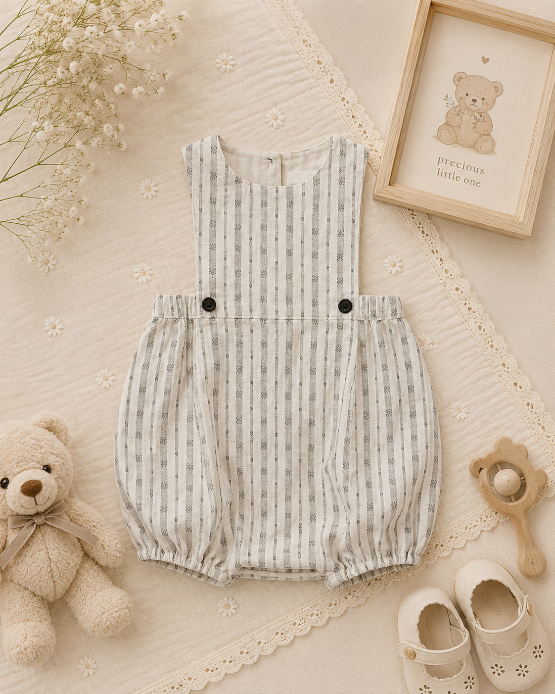 Vintage Rompers – Ponadczasowy i miękki – kombinezon dla niemowląt