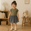 Plaid Patchwork Dress – Modna i zwiewna – sukienka w kratkę