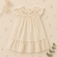 Thumbnail for Princess Dress – Stylowa i wygodna – sukienka z haftowanym kołnierzem