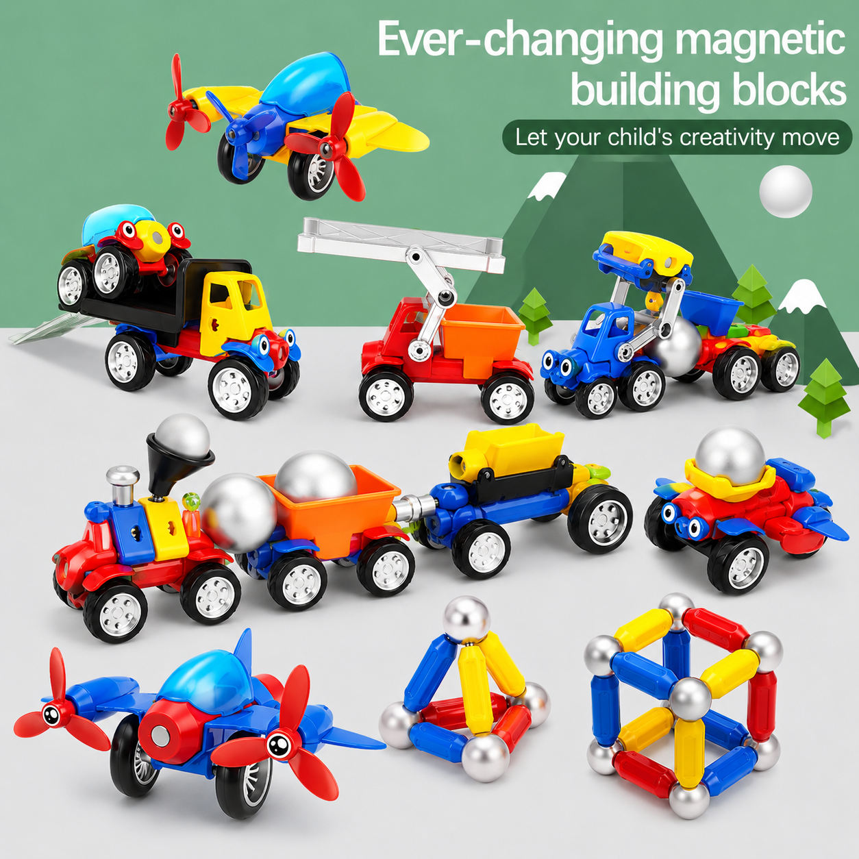 Magnetic Cars™ – Magnetyczna zabawa w budowanie - zestaw magnetycznych pojazdów