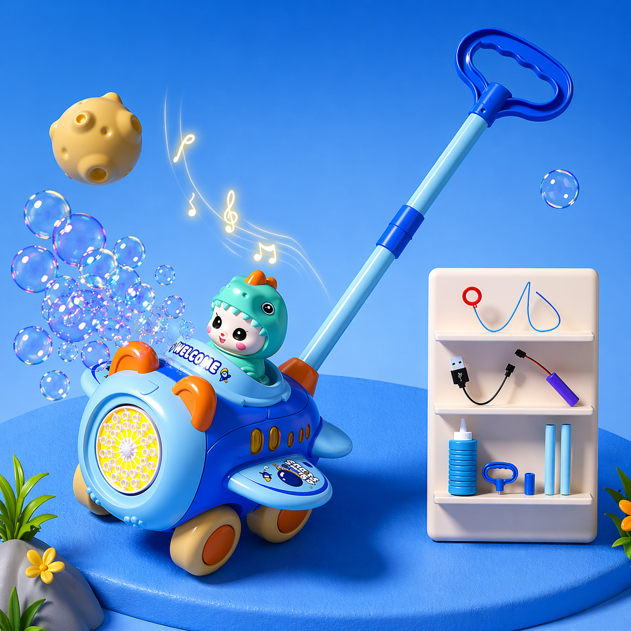 Bubble Blower – Zabawne i fajne – wózek z dmuchawką do baniek mydlanych