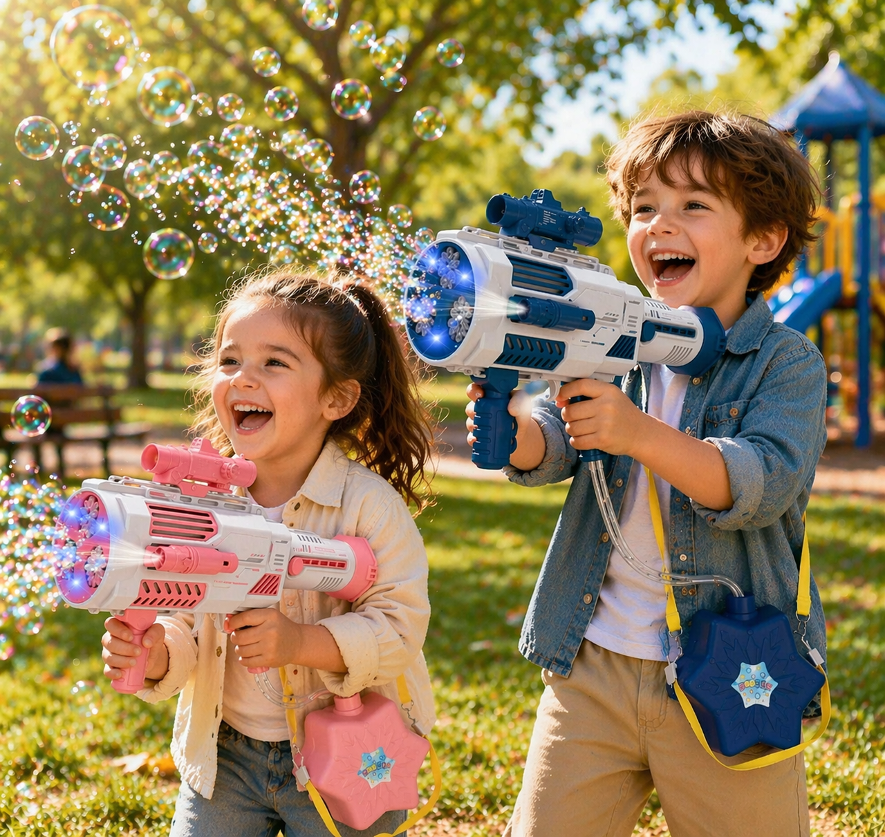 Light Up Bubble Gun – Zabawa i muzyka – pistolet do baniek mydlanych
