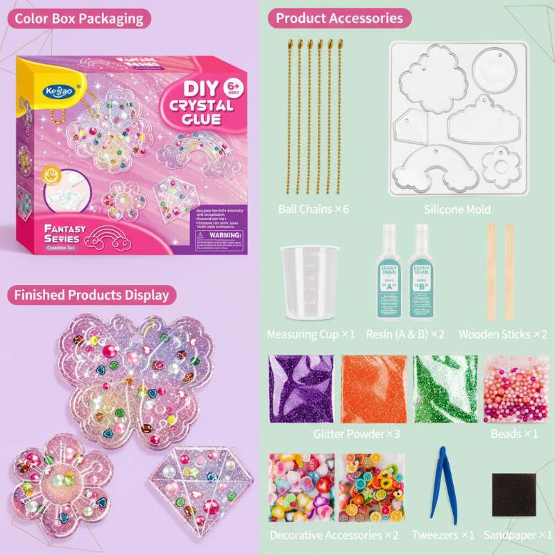DIY Crystal Keychain Kit – Kreatywne i zabawne – zestaw do wykonania breloczka