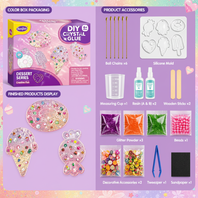 DIY Crystal Keychain Kit – Kreatywne i zabawne – zestaw do wykonania breloczka