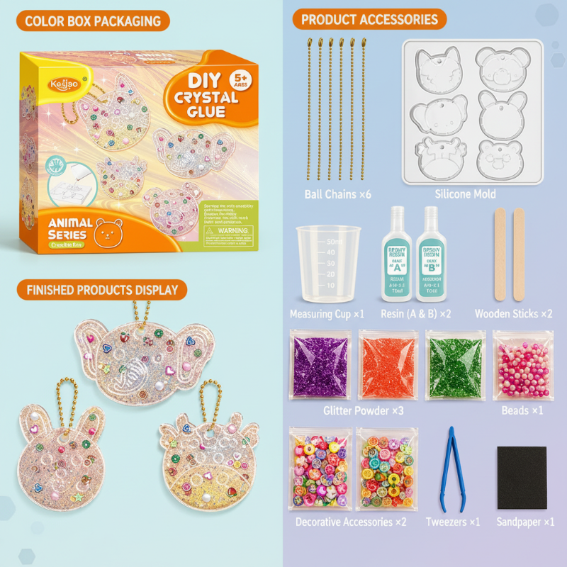 DIY Crystal Keychain Kit – Kreatywne i zabawne – zestaw do wykonania breloczka