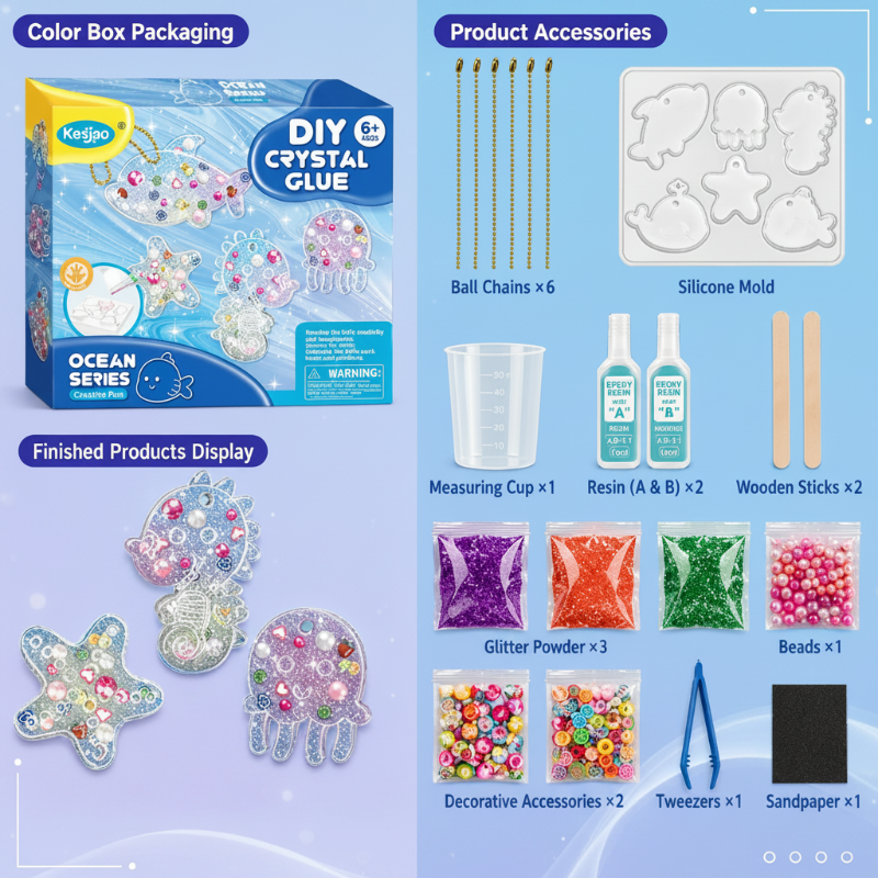 DIY Crystal Keychain Kit – Kreatywne i zabawne – zestaw do wykonania breloczka
