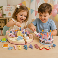 Thumbnail for Wooden Cake Cutting Toy – Kreatywność i zabawa w odgrywanie ról – Drewniany tort urodzinowy