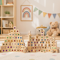 Thumbnail for Rainbow Gem Stacking Blocks – Kreatywne i edukacyjne – zestaw drewnianych klocków do układania
