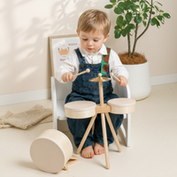 Thumbnail for Kids Wooden Drum Toy – Muzyka i kreatywność – zestaw perkusyjny