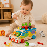 Thumbnail for Montessori Animal Matching Toy – Edukacyjne i interaktywne – wózek z puzzlami
