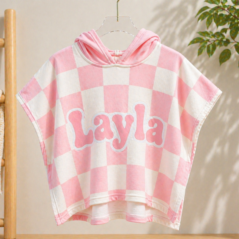 Personalized Hooded Towel – Miękka i wyjątkowa – spersonalizowana peleryna kąpielowa dla dzieci