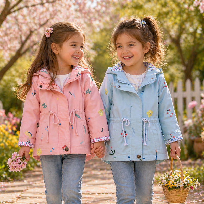Girls Windbreaker Jacket – Lekka i stylowa – kurtka dziecięca