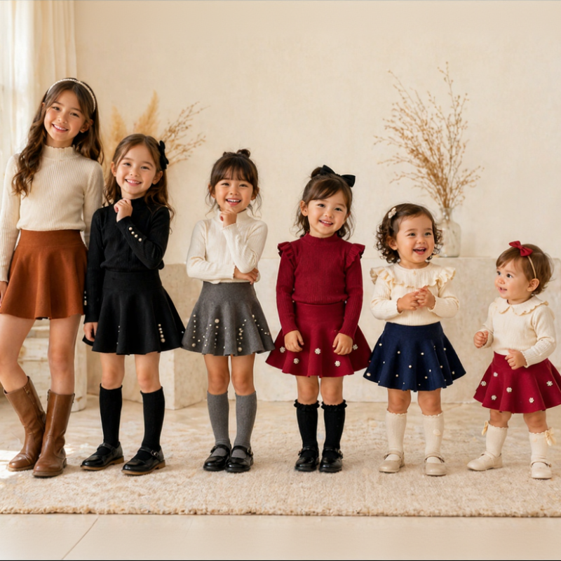 Girls Knitted Skirt – Komfort i styl – spódniczka dziecięca