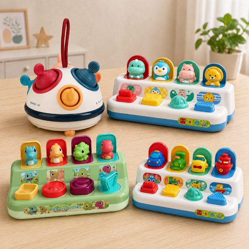 Pop Up Activity Toy – Odkrywanie i nauka – zabawki sensoryczne dla niemowląt