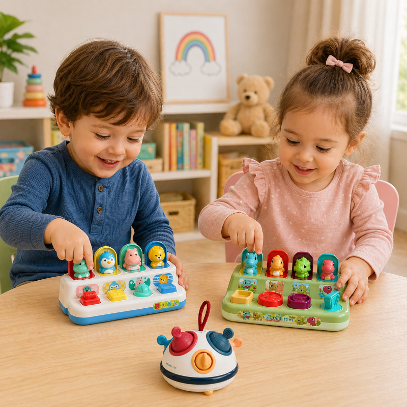 Pop Up Activity Toy – Odkrywanie i nauka – zabawki sensoryczne dla niemowląt
