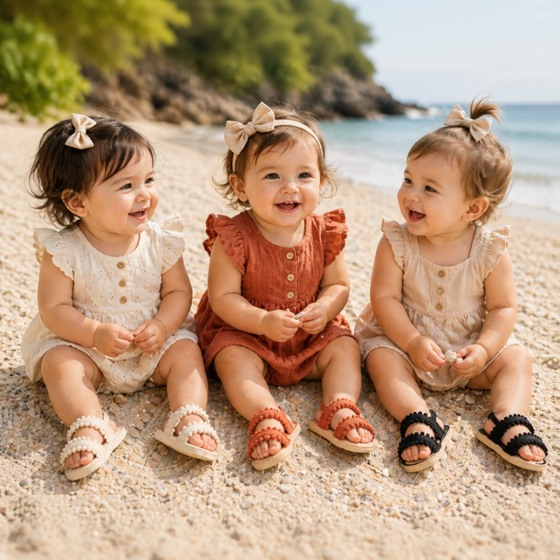 Baby Girls Sandals – Miękkie i wygodne – letnie sandały