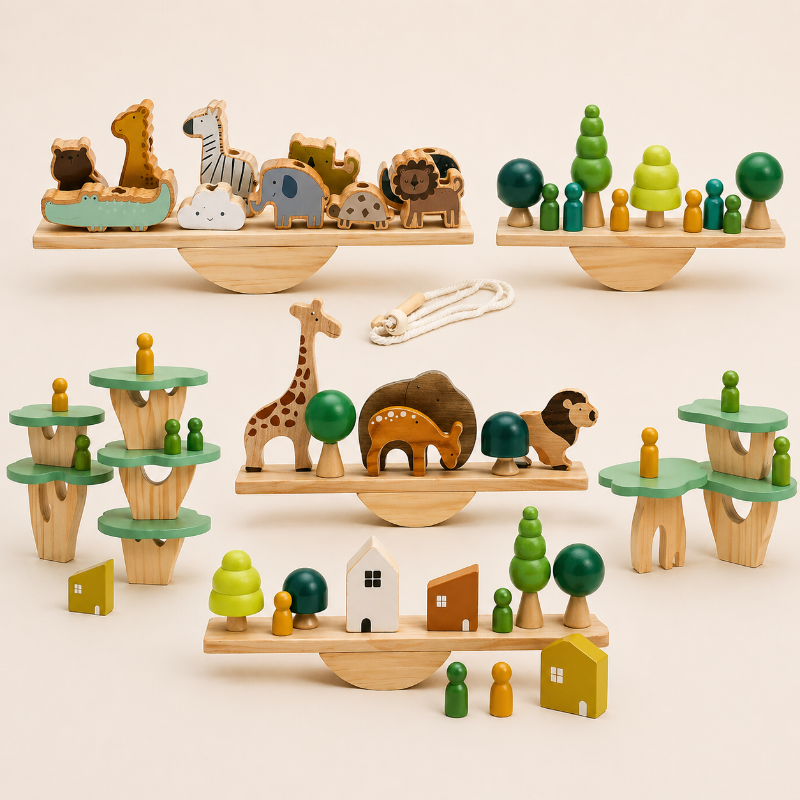 Wooden Forest Blocks – Kreatywność i rozwój – zestaw drewnianych klocków do układania