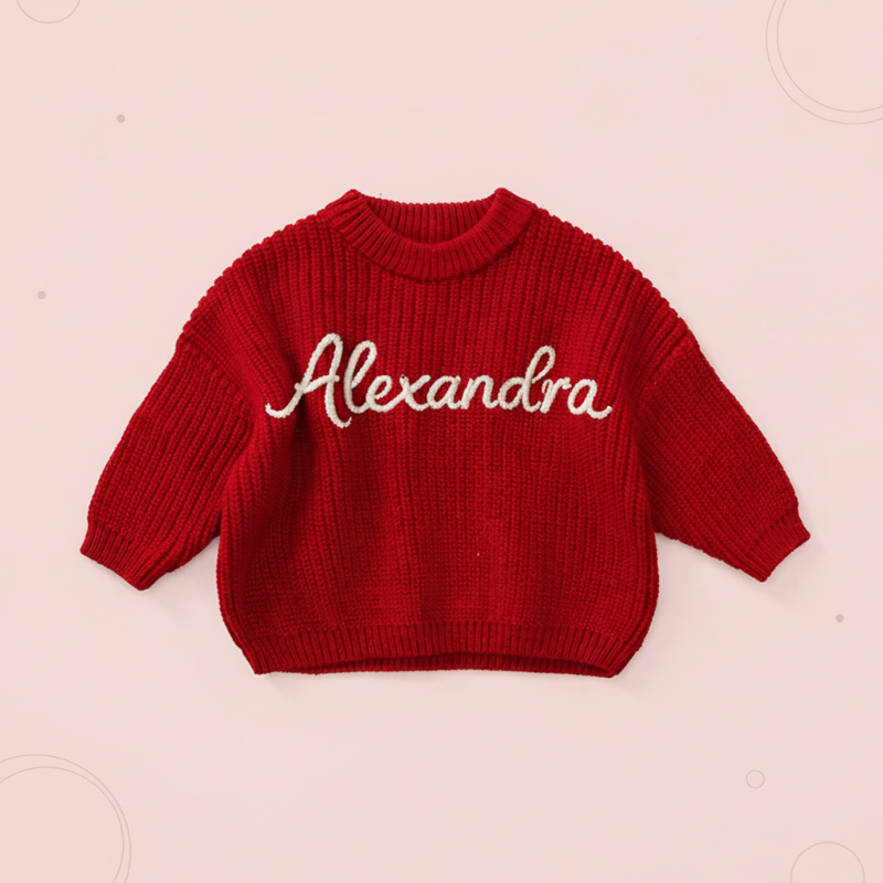 Personalized Baby Sweater – Wyjątkowy i uroczy – haftowany, spersonalizowany sweterek dla niemowląt