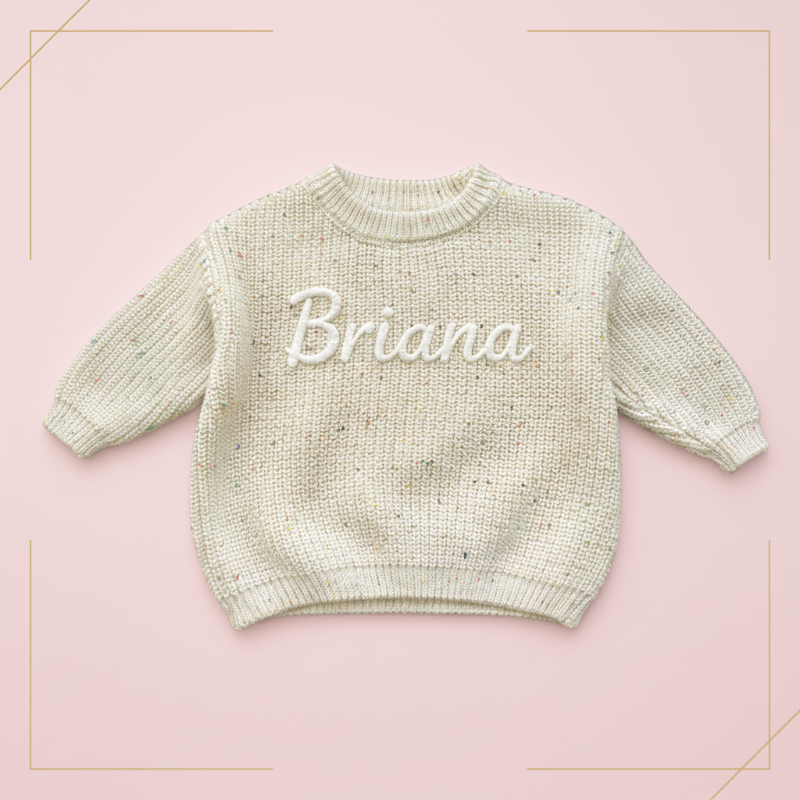 Personalized Baby Sweater – Wyjątkowy i uroczy – haftowany, spersonalizowany sweterek dla niemowląt