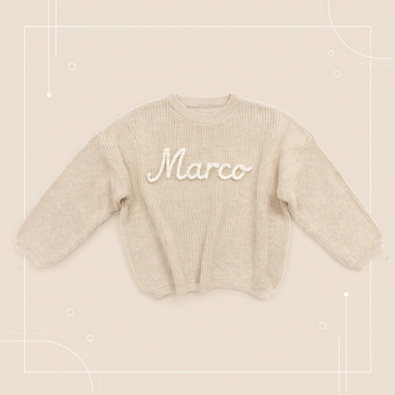 Personalized Baby Sweater – Wyjątkowy i uroczy – haftowany, spersonalizowany sweterek dla niemowląt