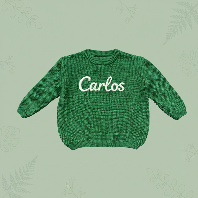 Personalized Baby Sweater – Wyjątkowy i uroczy – haftowany, spersonalizowany sweterek dla niemowląt