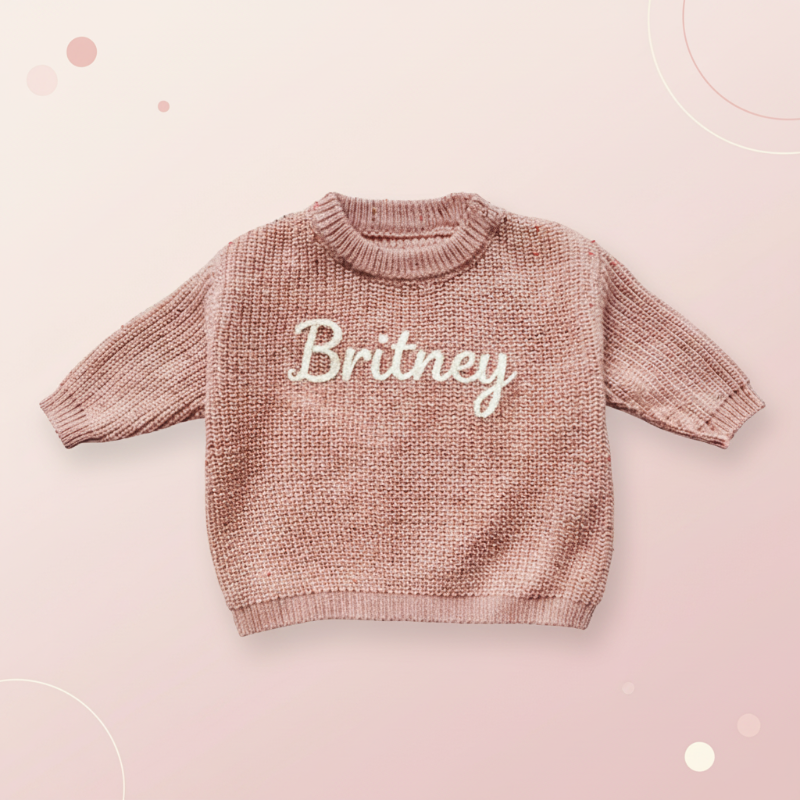 Personalized Baby Sweater – Wyjątkowy i uroczy – haftowany, spersonalizowany sweterek dla niemowląt