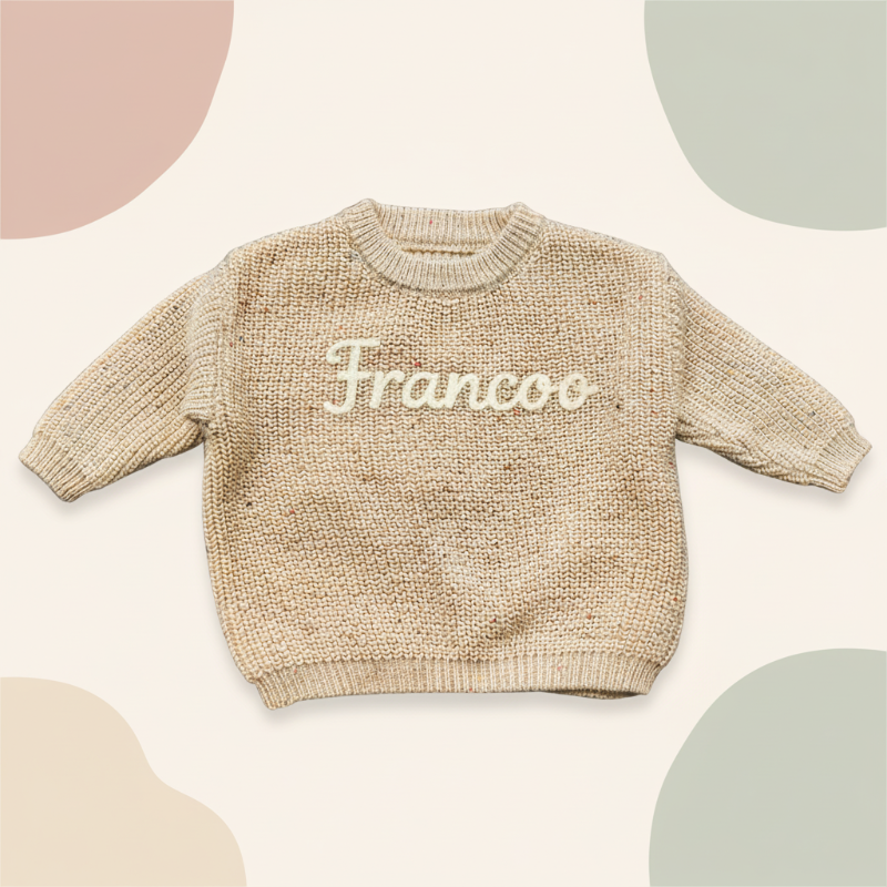 Personalized Baby Sweater – Wyjątkowy i uroczy – haftowany, spersonalizowany sweterek dla niemowląt