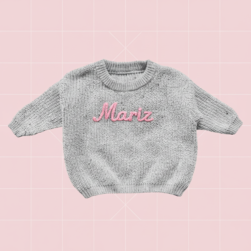 Personalized Baby Sweater – Wyjątkowy i uroczy – haftowany, spersonalizowany sweterek dla niemowląt
