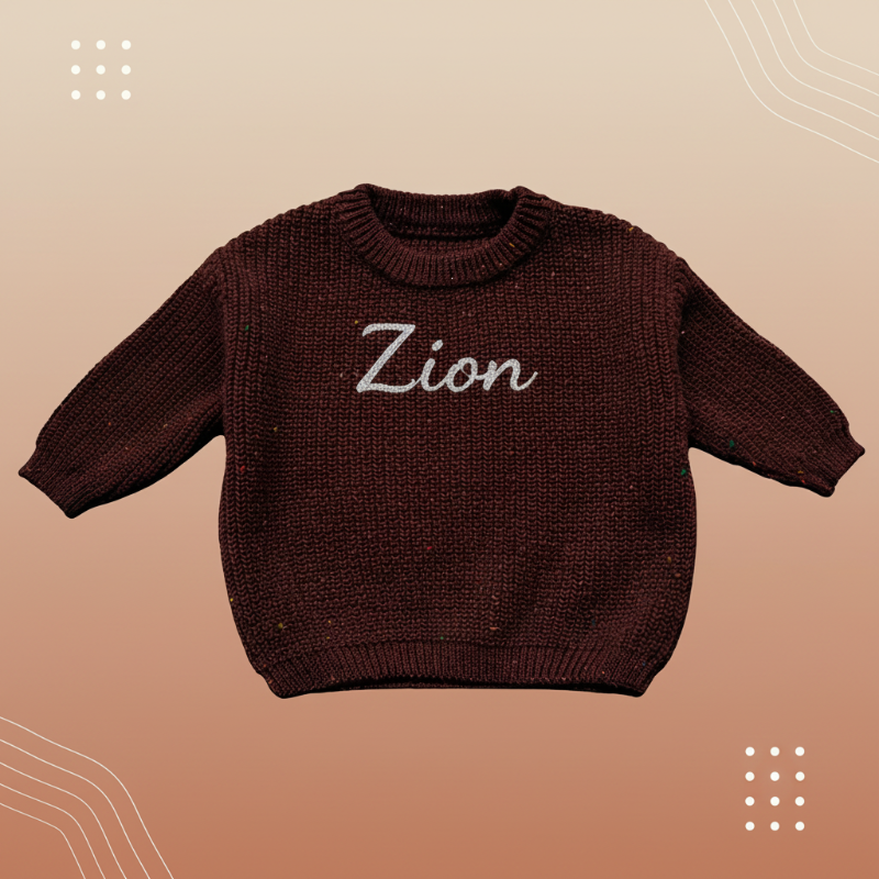 Personalized Baby Sweater – Wyjątkowy i uroczy – haftowany, spersonalizowany sweterek dla niemowląt