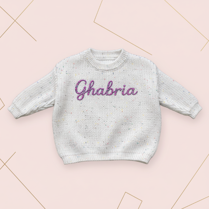 Personalized Baby Sweater – Wyjątkowy i uroczy – haftowany, spersonalizowany sweterek dla niemowląt