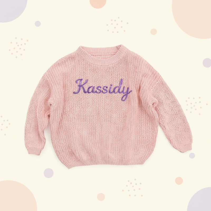 Personalized Baby Sweater – Wyjątkowy i uroczy – haftowany, spersonalizowany sweterek dla niemowląt