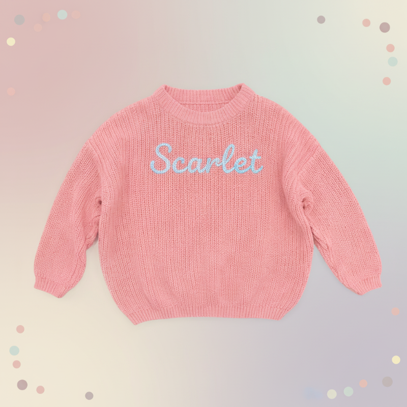 Personalized Baby Sweater – Wyjątkowy i uroczy – haftowany, spersonalizowany sweterek dla niemowląt