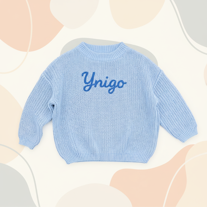 Personalized Baby Sweater – Wyjątkowy i uroczy – haftowany, spersonalizowany sweterek dla niemowląt