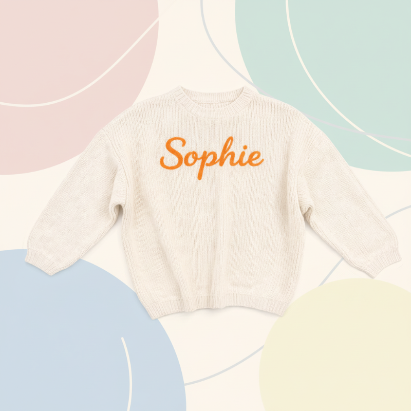 Personalized Baby Sweater – Wyjątkowy i uroczy – haftowany, spersonalizowany sweterek dla niemowląt