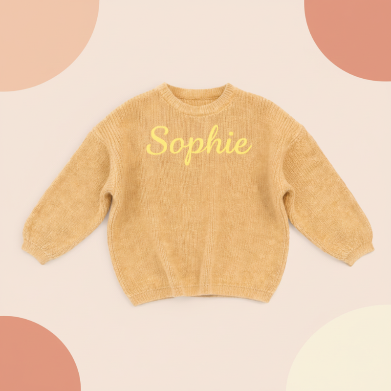 Personalized Baby Sweater – Wyjątkowy i uroczy – haftowany, spersonalizowany sweterek dla niemowląt