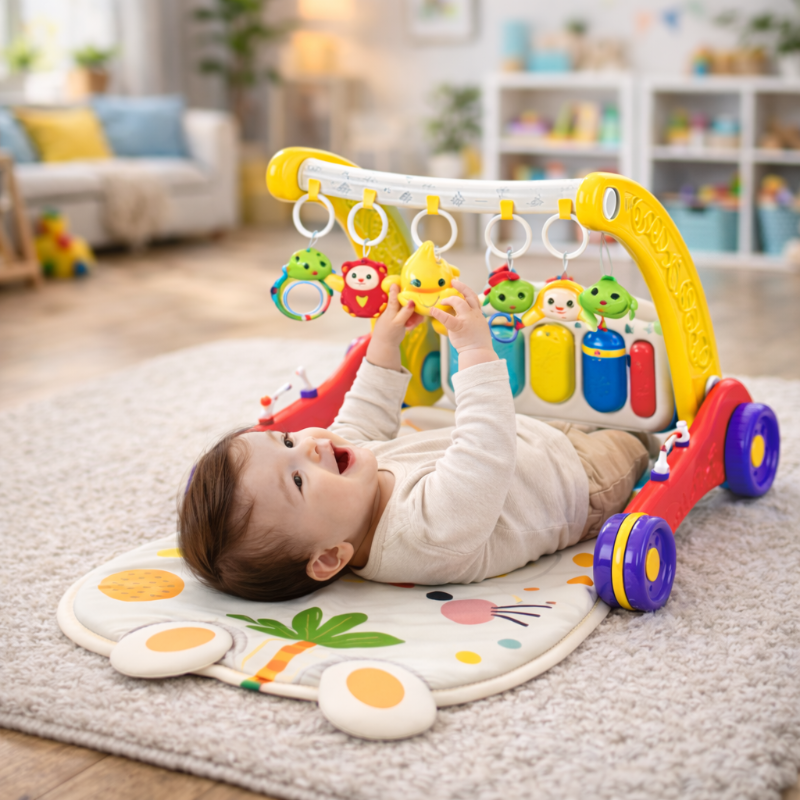 Step & Play – interaktywny i bezpieczny – 3 w 1 chodzik i gimnastyka dla niemowląt