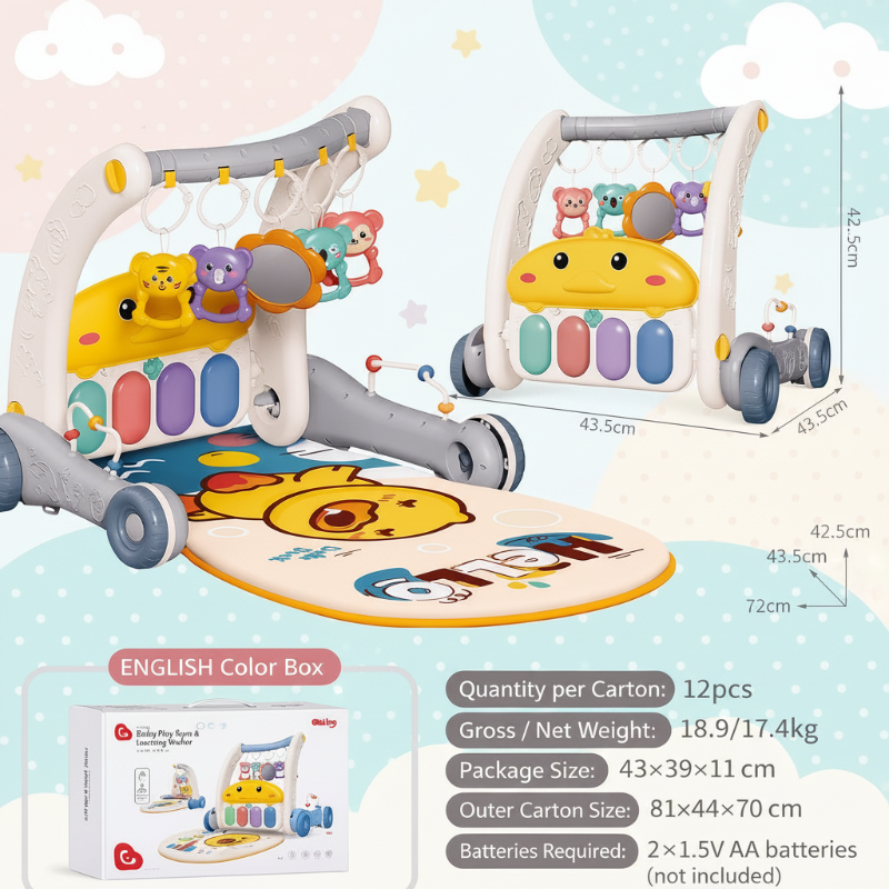 Step & Play – interaktywny i bezpieczny – 3 w 1 chodzik i gimnastyka dla niemowląt