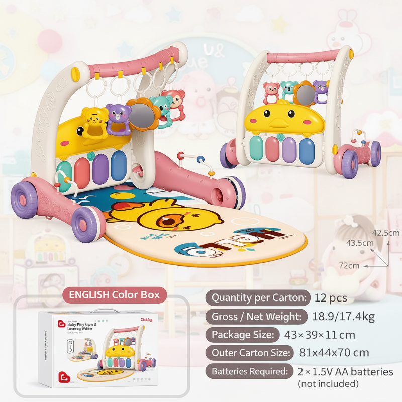 Step & Play – interaktywny i bezpieczny – 3 w 1 chodzik i gimnastyka dla niemowląt