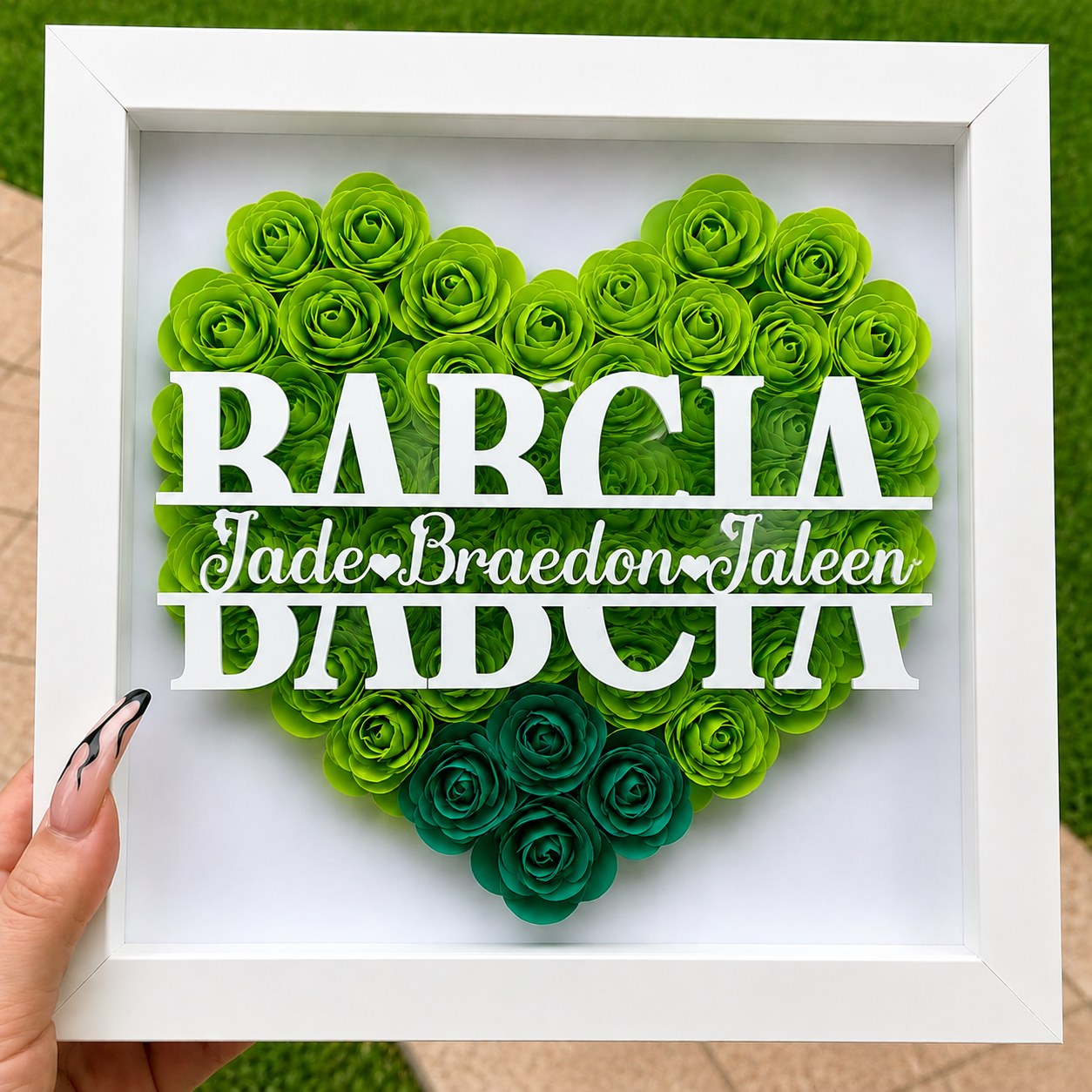 Personalized Rose Shadow Box – Wyjątkowy prezent na Dzień Matki – spersonalizowane pudełko z różami