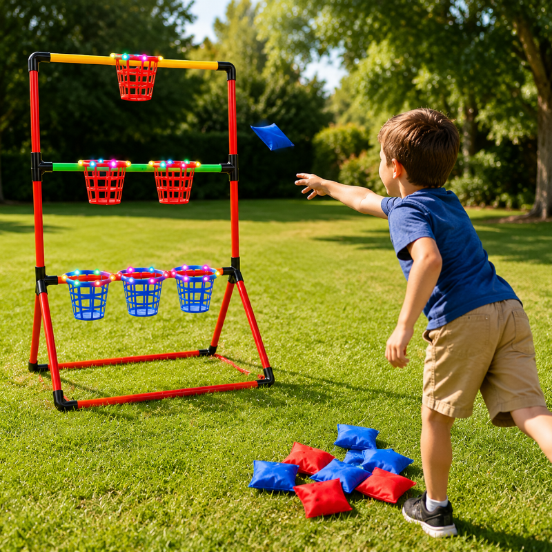 Sandbag Toss Game – Interaktywne i na świeżym powietrzu – zestaw do gry z woreczkami z ziarnami