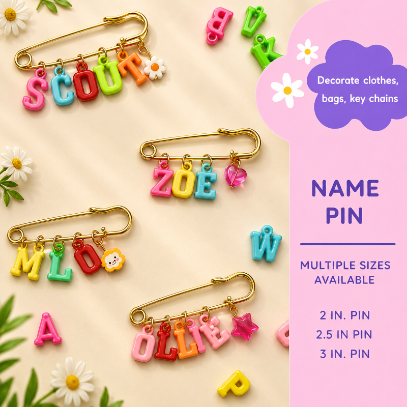 Personalized Charm Pin – Osobista i stylowa – broszka z imieniem