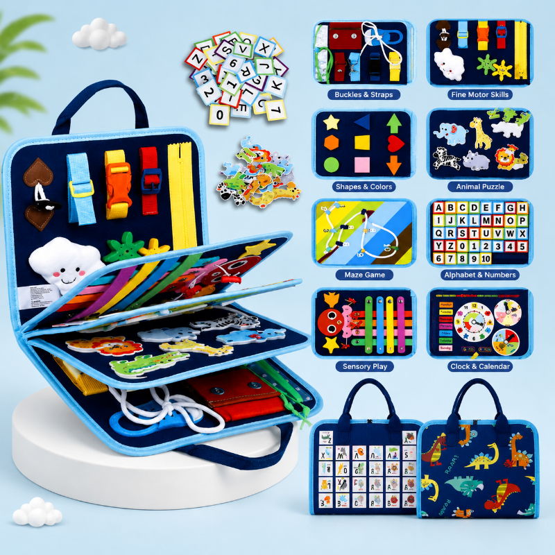 7-in-1 Busy Board – Motoryka i nauka – tablica z zadaniami