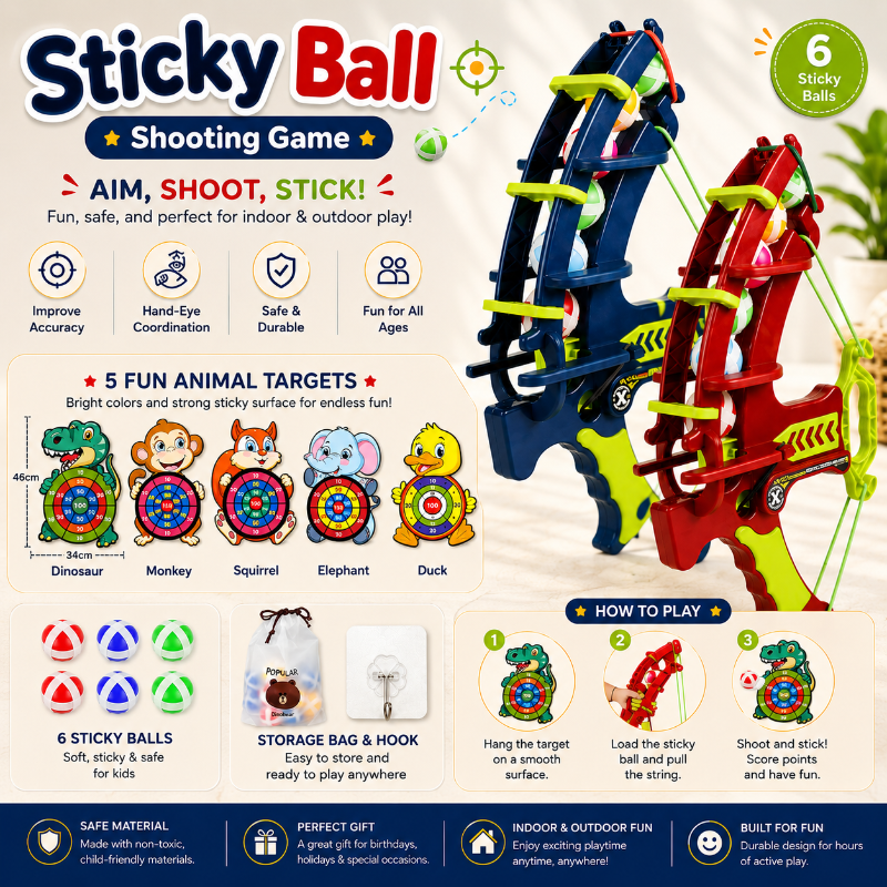 Sticky Ball Shooting Game – Aktywny i interaktywny – zestaw do gry w rzutki