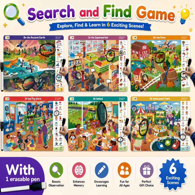Search and Find Game – Nauka i zabawa – książka z zadaniami