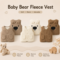 Thumbnail for Baby Bear Fleece Vest – Ciepła i miękka – dziecięca kamizelka z motywem misia
