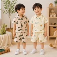 Thumbnail for Dinosaur & Car Print Outfit – Stylowy i zabawny – letni zestaw ubrań